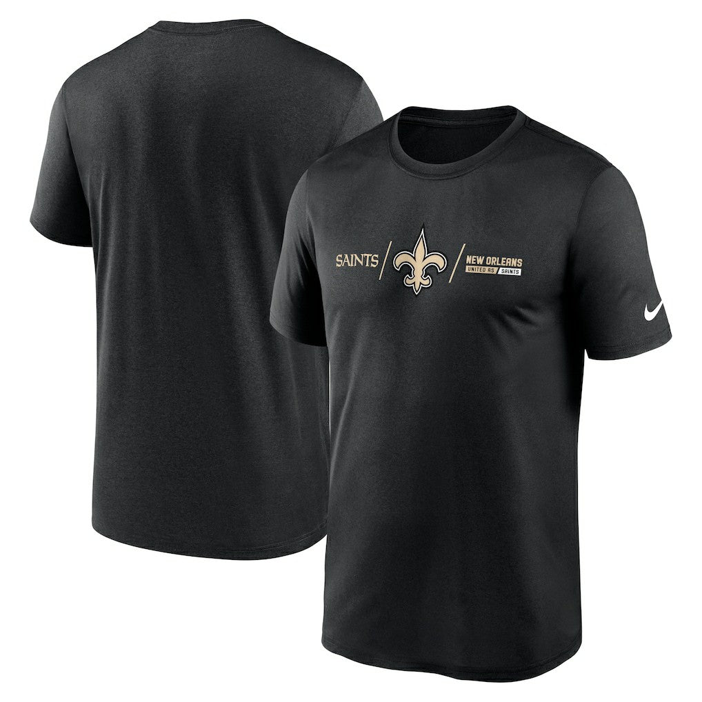 New Orleans Saints Horizontal Lockup Legend Performance T-Shirt Black | Nike for Sale