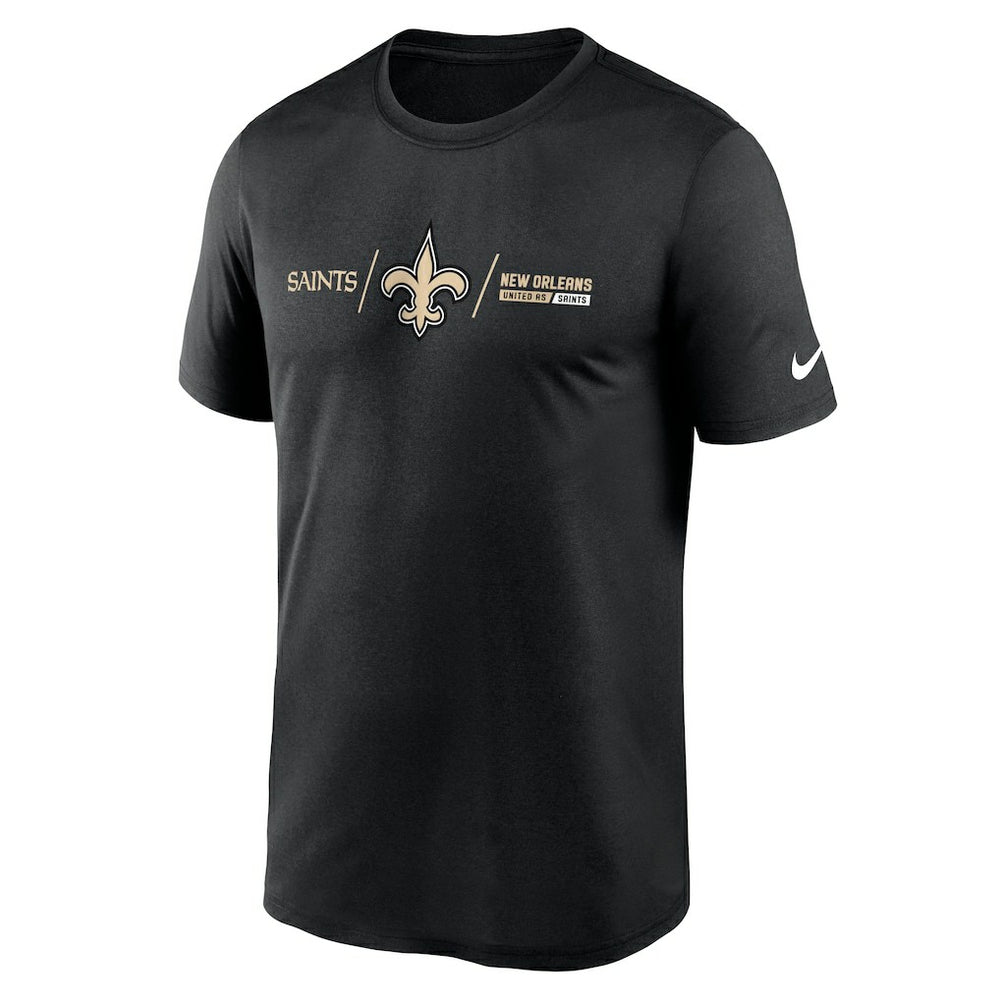 New Orleans Saints Horizontal Lockup Legend Performance T-Shirt Black | Nike for Sale