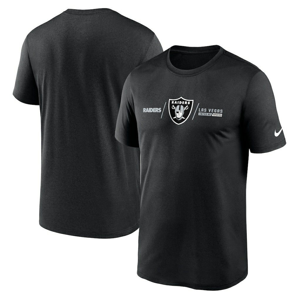 Las Vegas Raiders Horizontal Lockup Legend Performance T-Shirt Black | Nike for Sale