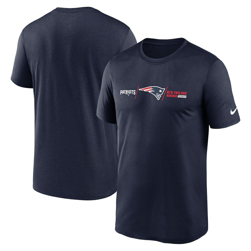 New England Patriots Horizontal Lockup Legend T-Shirt Navy | Nike for Sale