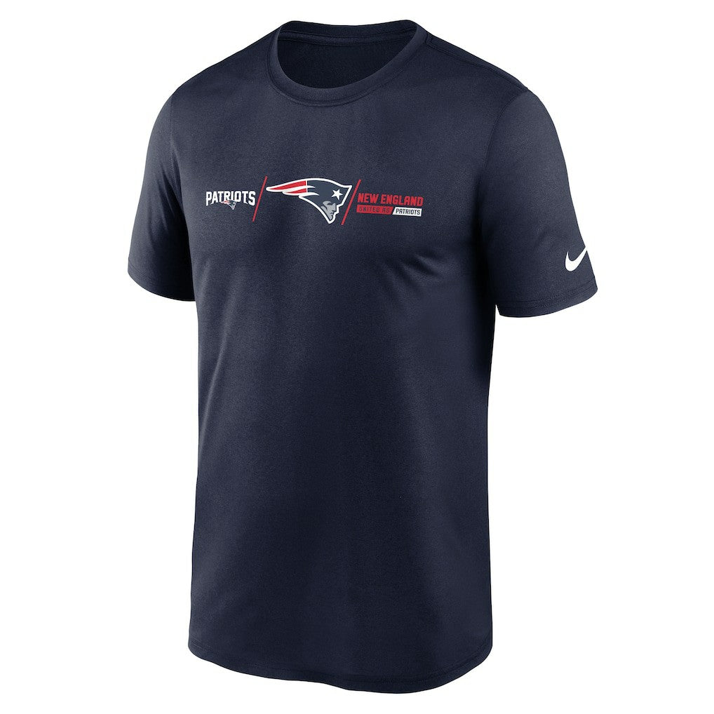 New England Patriots Horizontal Lockup Legend T-Shirt Navy | Nike for Sale