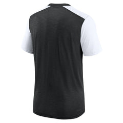 Las Vegas Raiders Color Block Team Name T-Shirt Heathered Black/White | Nike for Sale