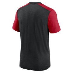 Atlanta Falcons Color Block Team Name T-Shirt Heathered Black/Heathered Red | Nike for Sale