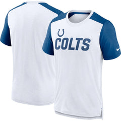 Indianapolis Colts Color Block Team Name T-Shirt White/Heather Royal | Nike for Sale
