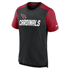 Arizona Cardinals Color Block Team Name T-Shirt Heathered Black/Heathered Cardinal | Nike for Sale