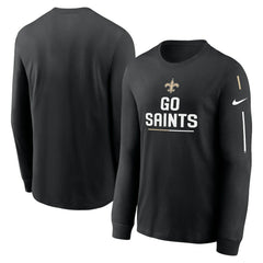 New Orleans Saints Team Slogan Long Sleeve T-Shirt Black | Nike for Sale