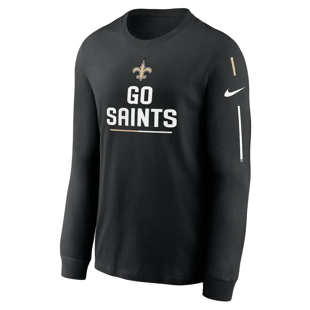 New Orleans Saints Team Slogan Long Sleeve T-Shirt Black | Nike for Sale