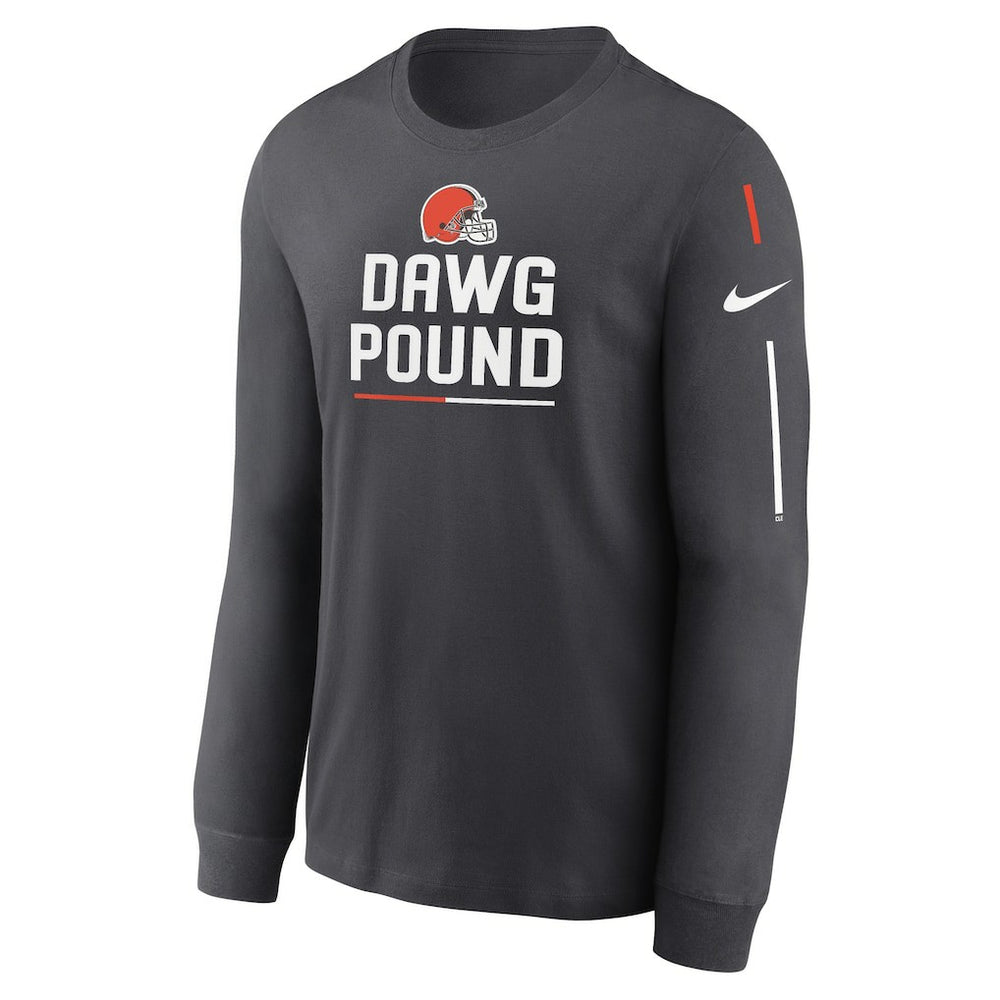Cleveland Browns Team Slogan Long Sleeve T-Shirt Anthracite | Nike for Sale
