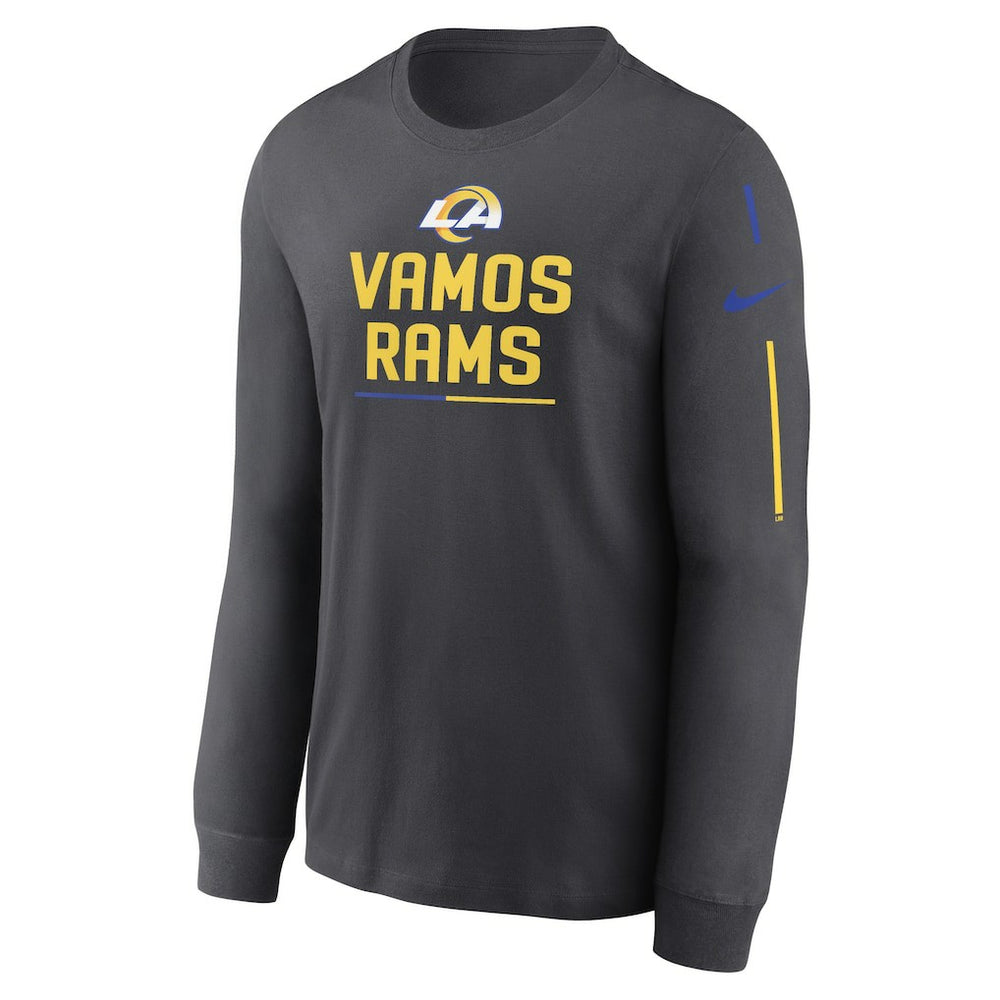 Los Angeles Rams Team Slogan Long Sleeve T-Shirt Anthracite | Nike for Sale