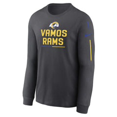 Los Angeles Rams Team Slogan Long Sleeve T-Shirt Anthracite | Nike for Sale