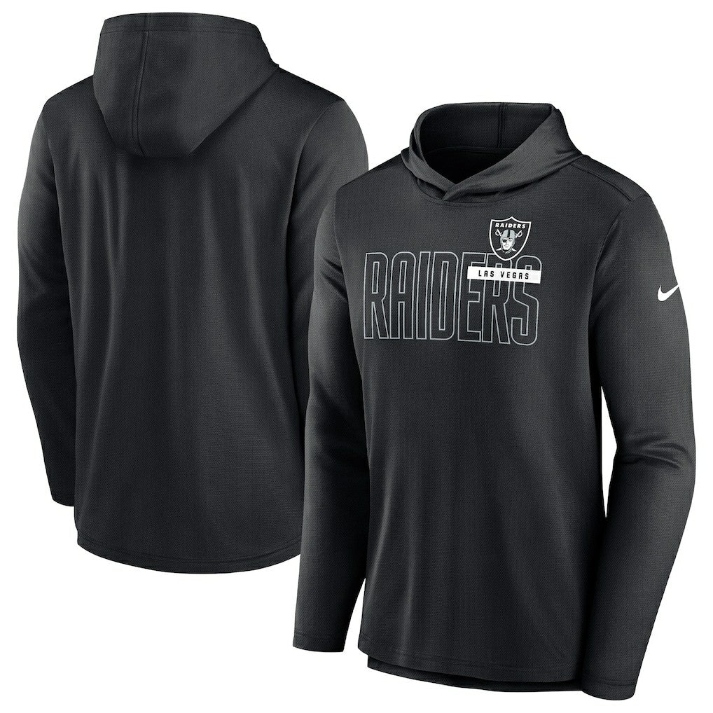Las Vegas Raiders Lightweight Performance Hooded Long Sleeve T-Shirt Black | Nike for Sale