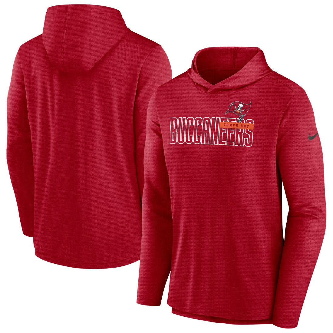 Tampa Bay Buccaneers Lightweight Performance Hooded Long Sleeve T-Shirt Red | Nike for Sale
