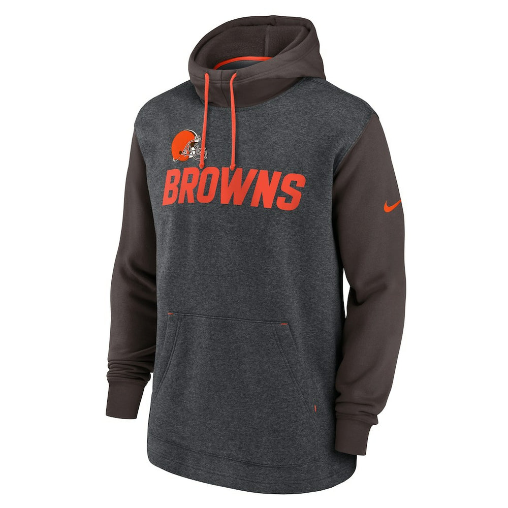 Cleveland Browns Surrey Legacy Pullover Hoodie Heathered Charcoal/Brown | Nike for Sale