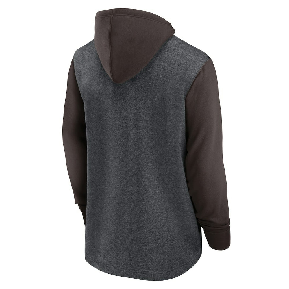 Cleveland Browns Surrey Legacy Pullover Hoodie Heathered Charcoal/Brown | Nike for Sale