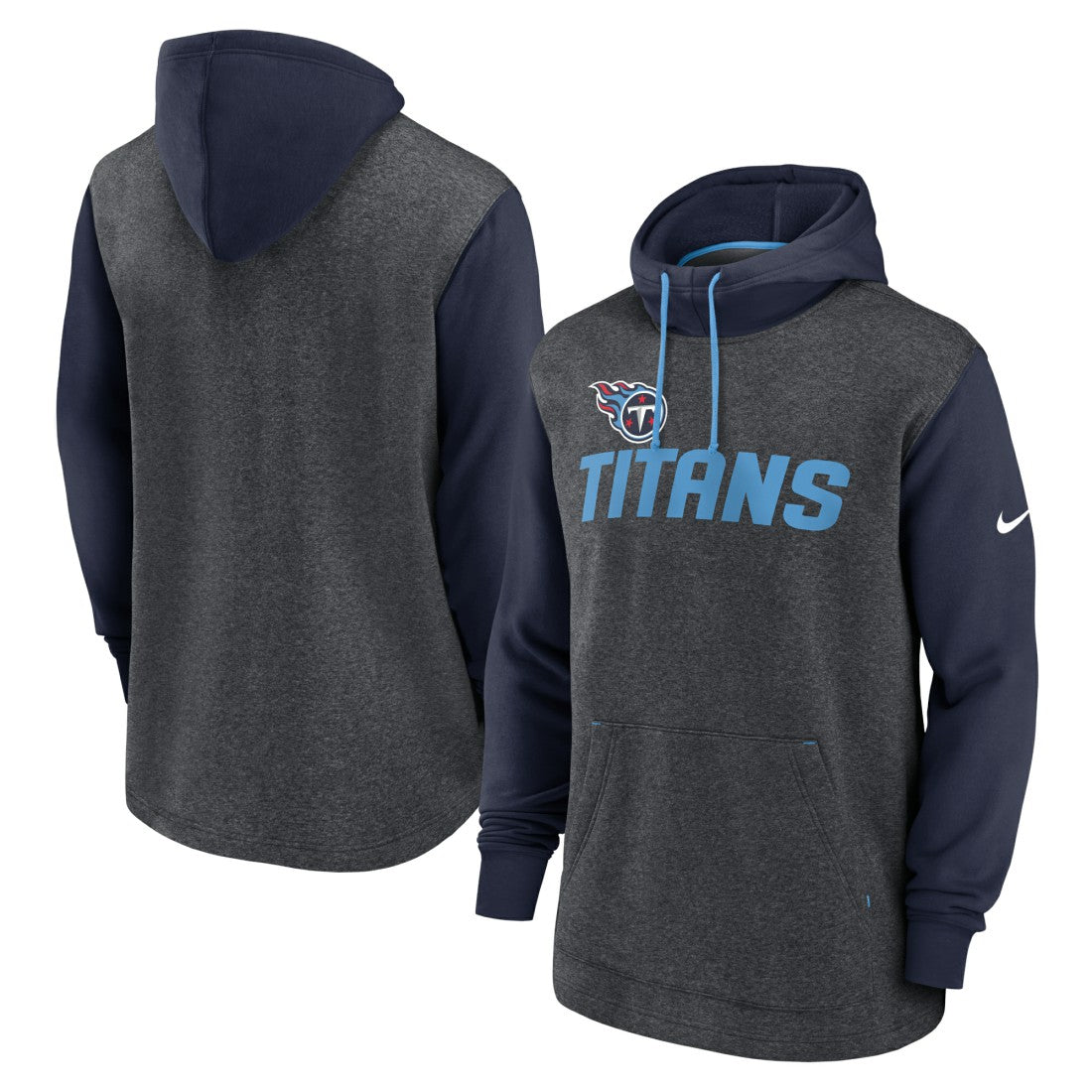 Tennessee Titans Surrey Legacy Pullover Hoodie Heathered Charcoal/Navy | Nike for Sale