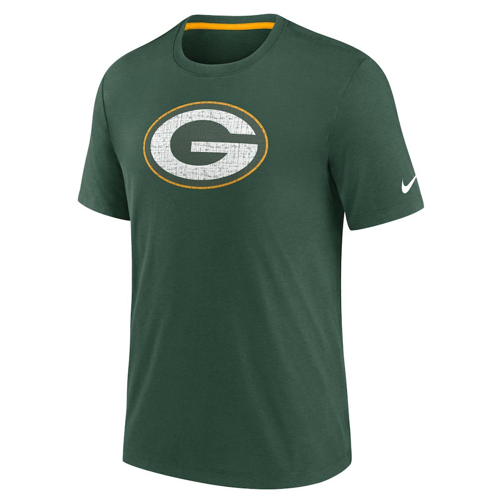 Green Bay Packers Rewind Playback Logo Tri-Blend T-Shirt Green | Nike for Sale