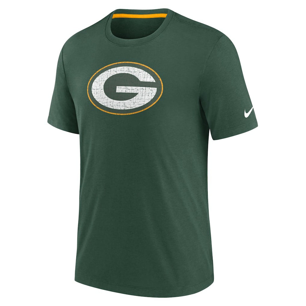 Green Bay Packers Rewind Playback Logo Tri-Blend T-Shirt Green | Nike for Sale