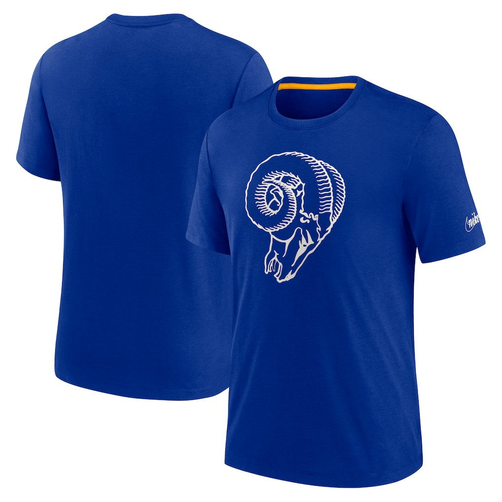 Los Angeles Rams Rewind Playback Logo Tri-Blend T-Shirt Royal | Nike for Sale