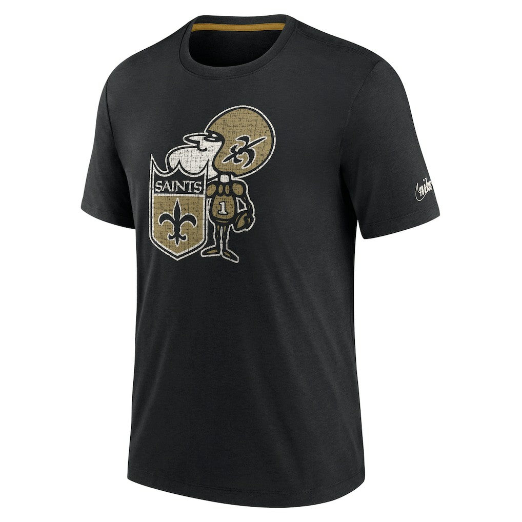 New Orleans Saints Rewind Playback Logo Tri-Blend T-Shirt Black | Nike for Sale