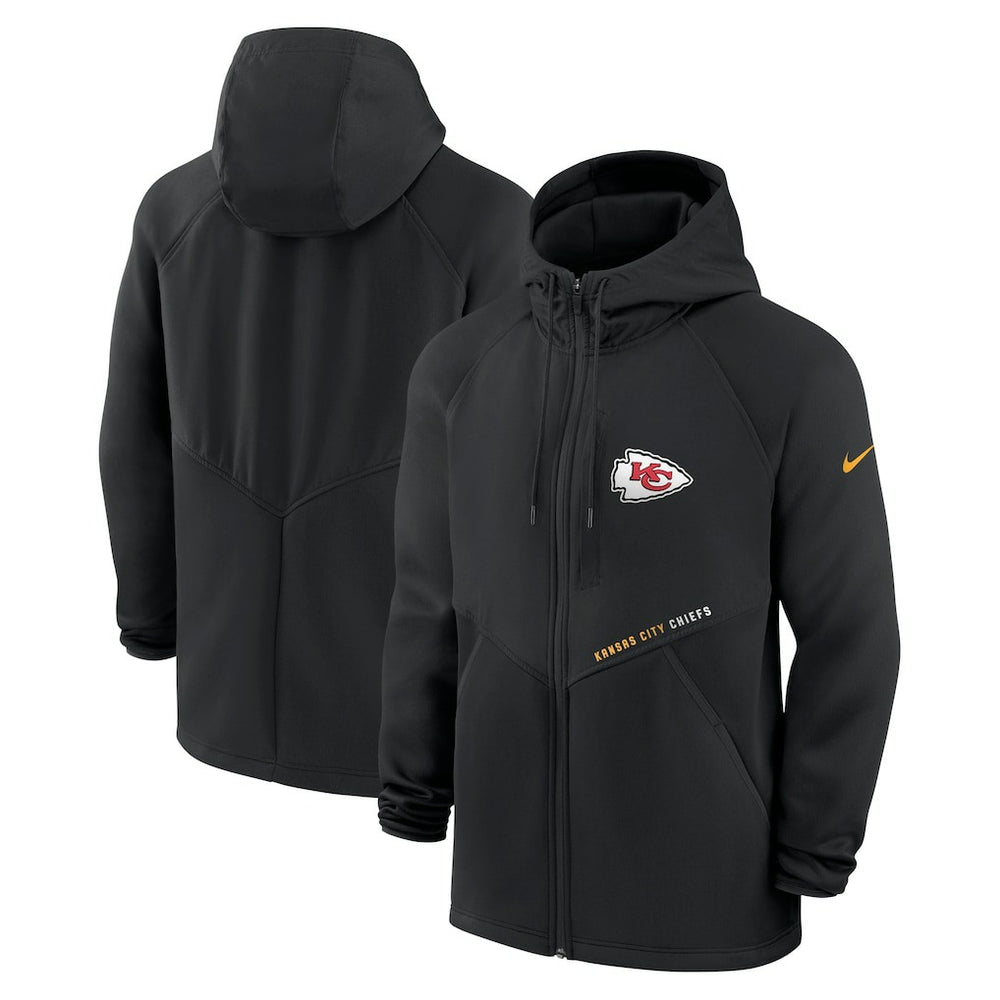 Kansas City Chiefs Spacer Raglan Performance Full-Zip Hoodie Black | Nike for Sale