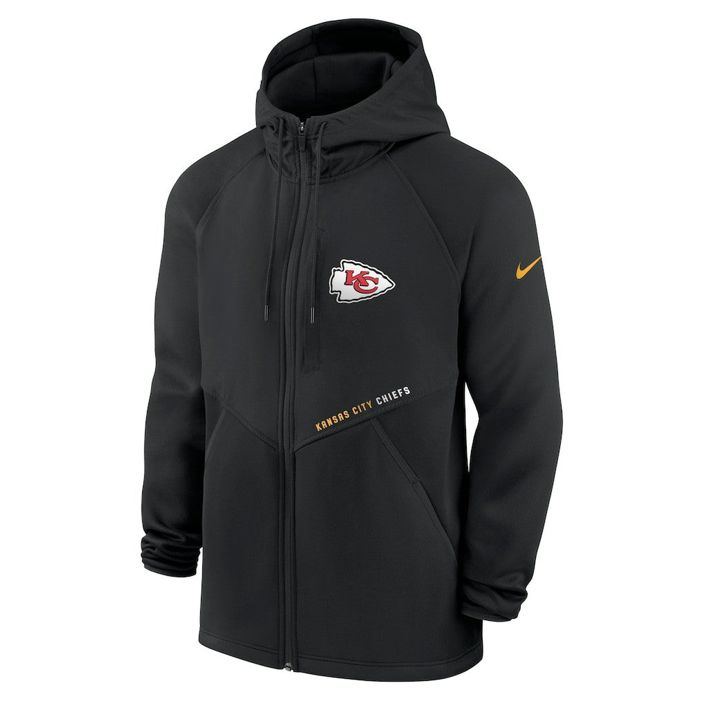 Kansas City Chiefs Spacer Raglan Performance Full-Zip Hoodie Black | Nike for Sale