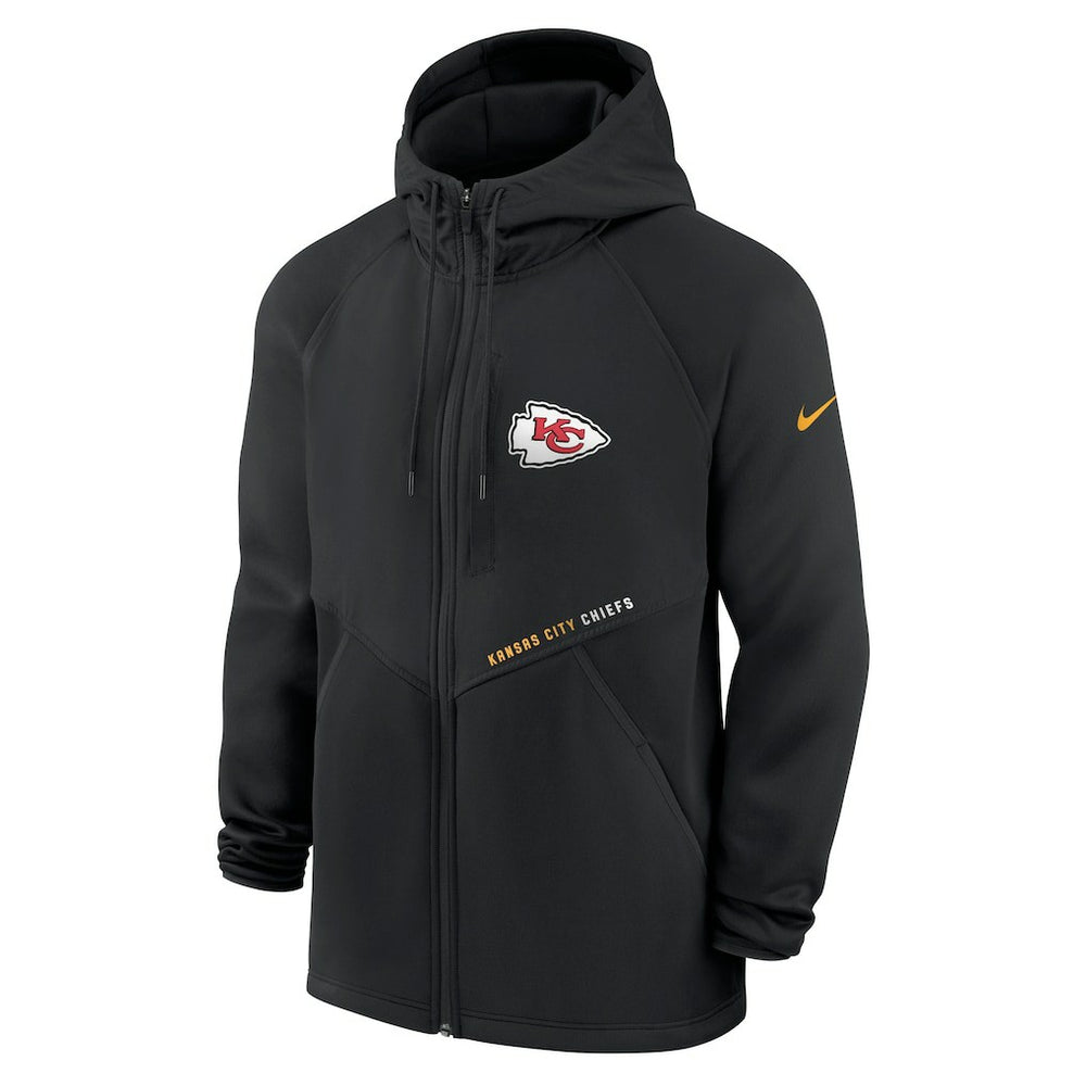 Kansas City Chiefs Spacer Raglan Performance Full-Zip Hoodie Black | Nike for Sale