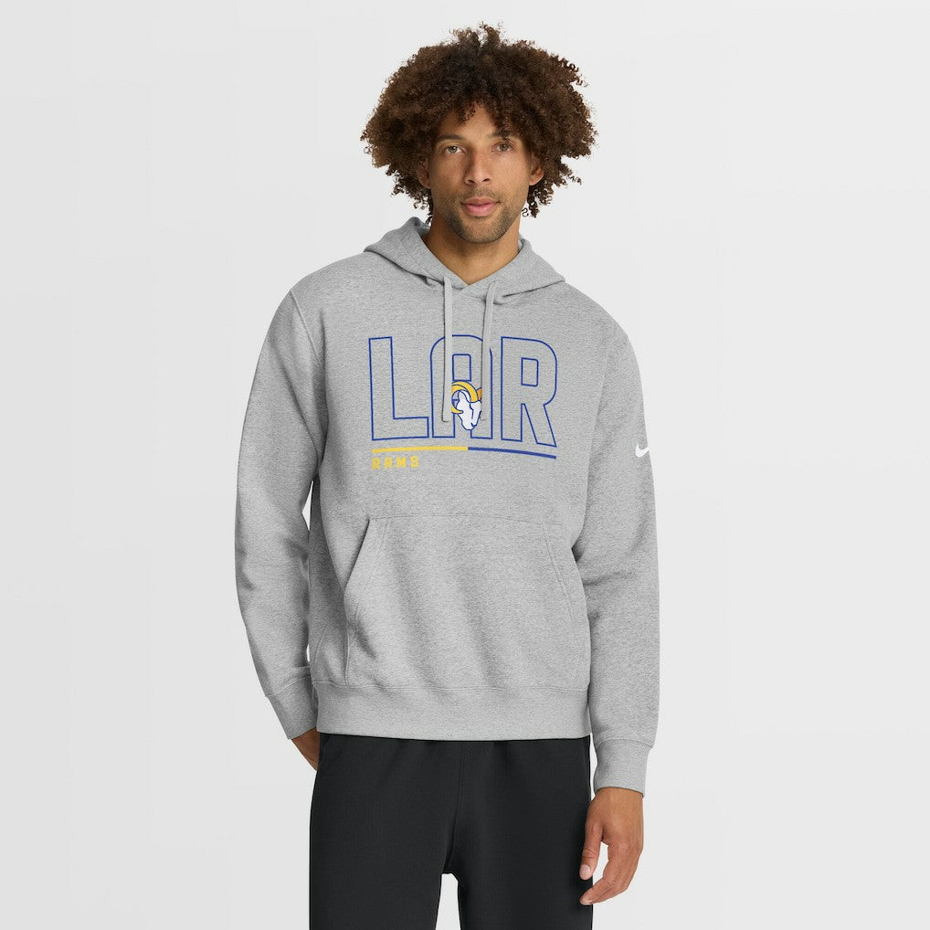 Los Angeles Rams City Code Club Fleece Pullover Hoodie Heathered Gray | Nike for Sale