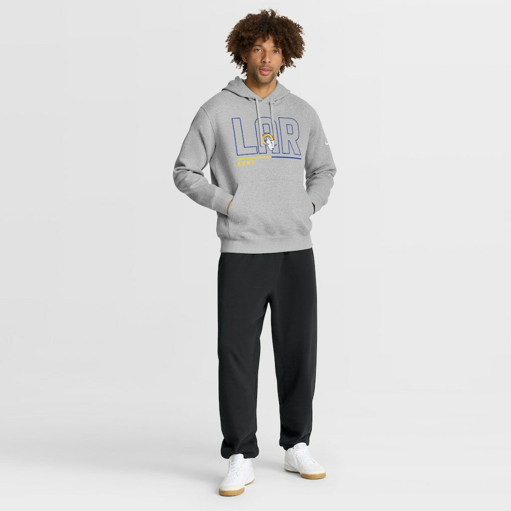 Los Angeles Rams City Code Club Fleece Pullover Hoodie Heathered Gray | Nike for Sale