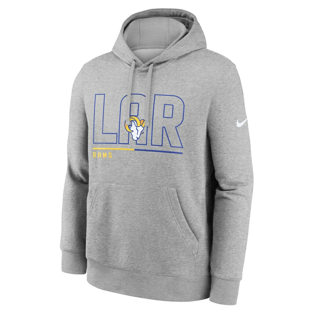 Los Angeles Rams City Code Club Fleece Pullover Hoodie Heathered Gray | Nike for Sale