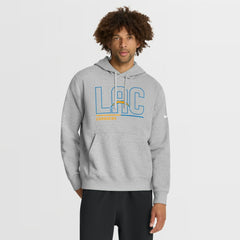 Los Angeles Chargers City Code Club Fleece Pullover Hoodie Heathered Gray | Nike for Sale