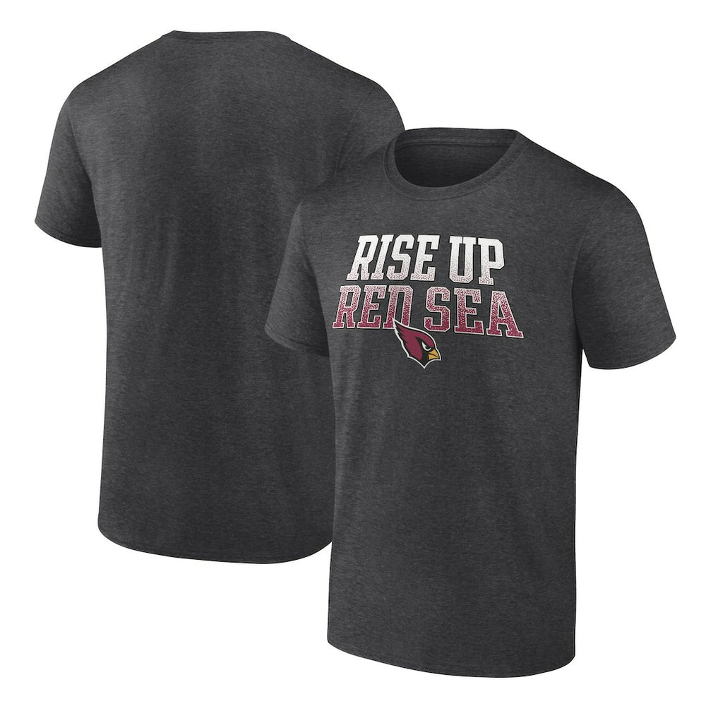 Arizona Cardinals Big & Tall Rise Up Red Sea Statement T-Shirt Heathered Charcoal | Fanatics