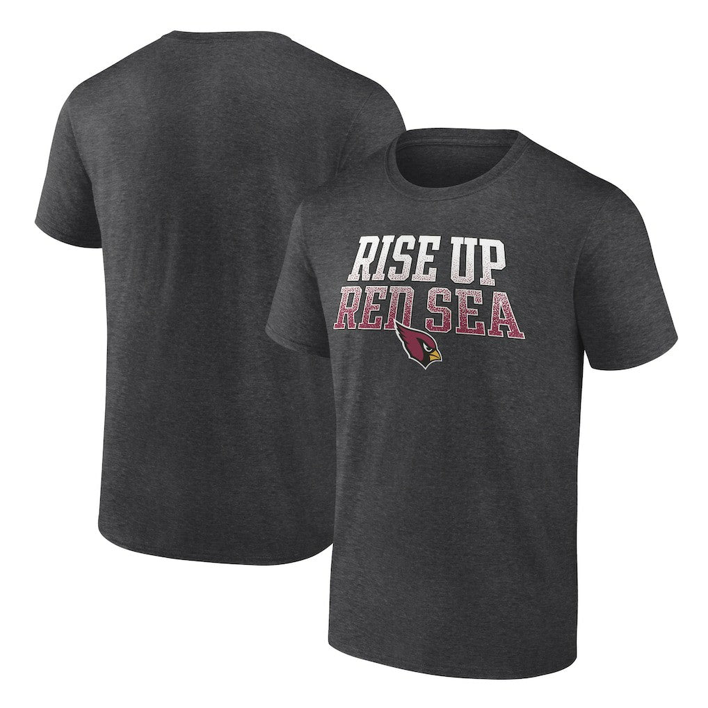 Arizona Cardinals Big & Tall Rise Up Red Sea Statement T-Shirt Heathered Charcoal | Fanatics