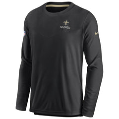New Orleans Saints Sideline Lockup Performance Pullover Sweatshirt Black | Nike for Sale