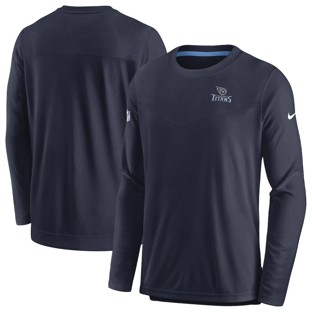 Tennessee Titans Sideline Lockup Performance Pullover Sweatshirt Navy | Nike for Sale