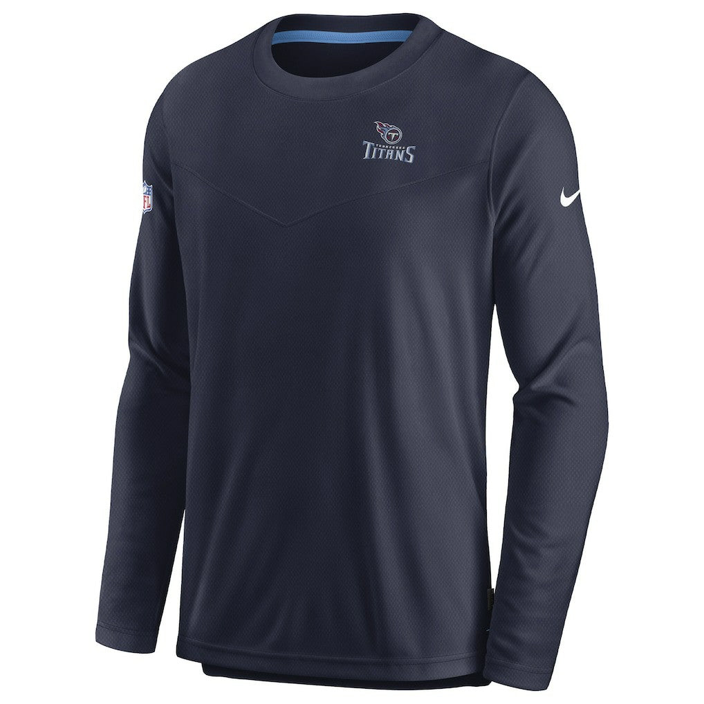 Tennessee Titans Sideline Lockup Performance Pullover Sweatshirt Navy | Nike for Sale