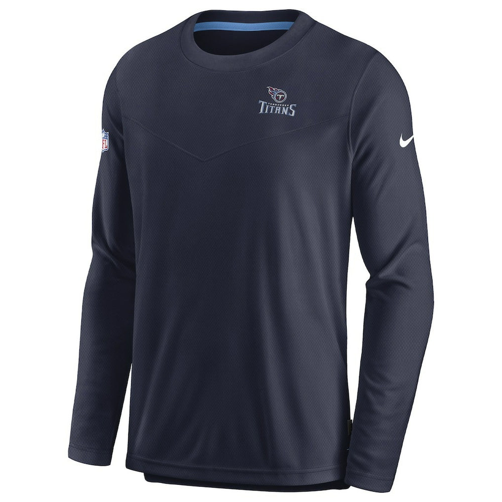 Tennessee Titans Sideline Lockup Performance Pullover Sweatshirt Navy | Nike for Sale