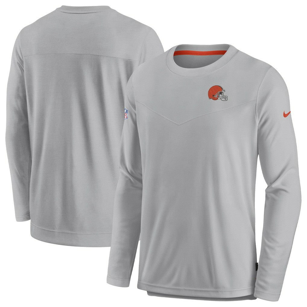 Cleveland Browns Sideline Lockup Performance Pullover Sweatshirt Gray | Nike for Sale