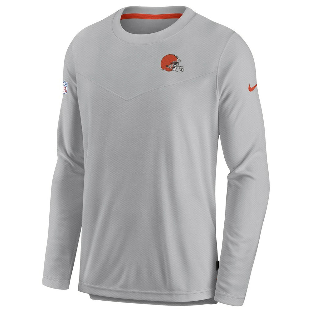 Cleveland Browns Sideline Lockup Performance Pullover Sweatshirt Gray | Nike for Sale