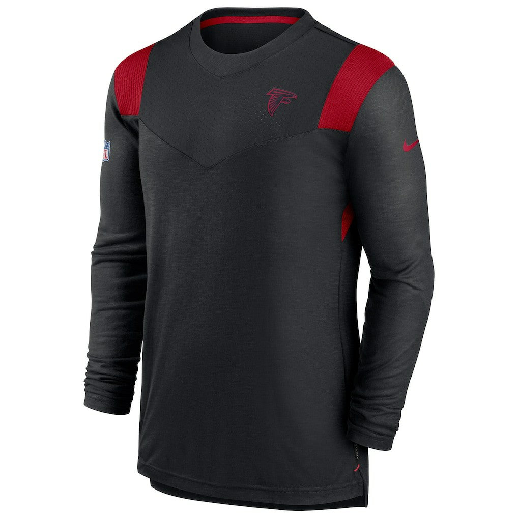 Atlanta Falcons Sideline Tonal Logo Performance Player Long Sleeve T-Shirt Black | Nike for Sale
