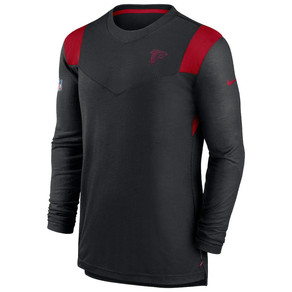 Atlanta Falcons Sideline Tonal Logo Performance Player Long Sleeve T-Shirt Black | Nike for Sale