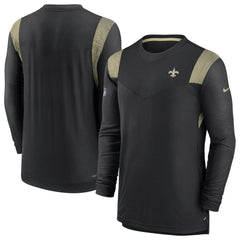 New Orleans Saints Sideline Tonal Logo Performance Player Long Sleeve T-Shirt Black | Nike for Sale