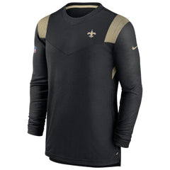 New Orleans Saints Sideline Tonal Logo Performance Player Long Sleeve T-Shirt Black | Nike for Sale