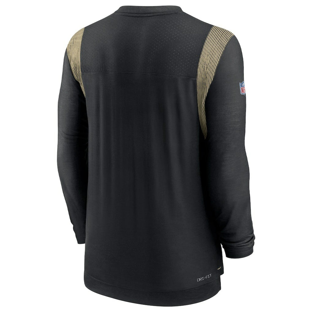 New Orleans Saints Sideline Tonal Logo Performance Player Long Sleeve T-Shirt Black | Nike for Sale