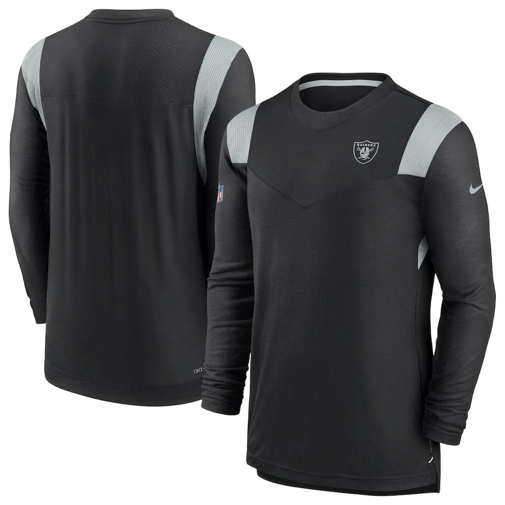 Las Vegas Raiders Sideline Tonal Logo Performance Player Long Sleeve T-Shirt Black | Nike for Sale