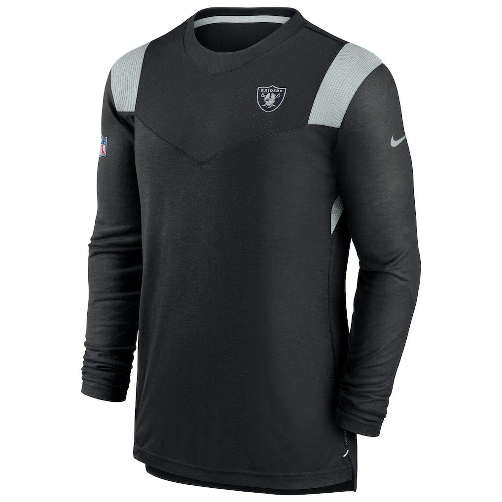 Las Vegas Raiders Sideline Tonal Logo Performance Player Long Sleeve T-Shirt Black | Nike for Sale