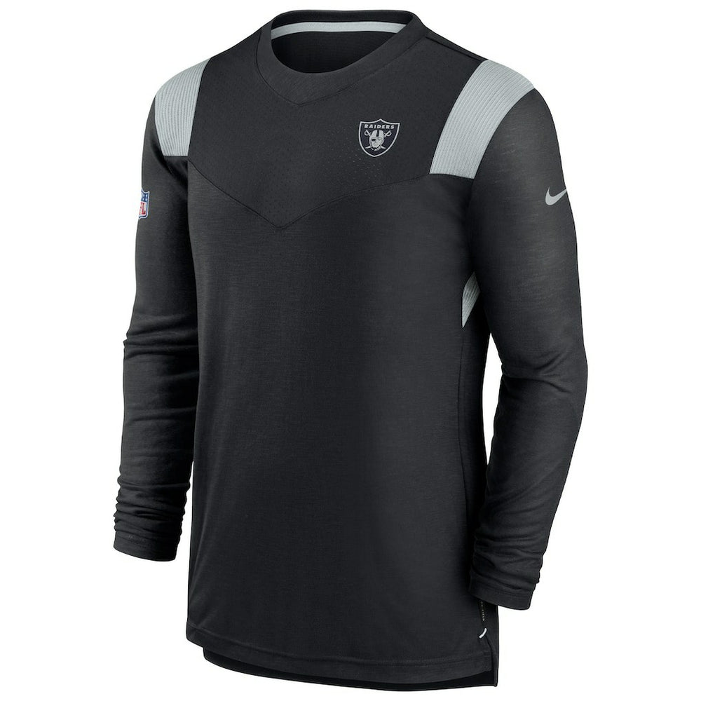 Las Vegas Raiders Sideline Tonal Logo Performance Player Long Sleeve T-Shirt Black | Nike for Sale