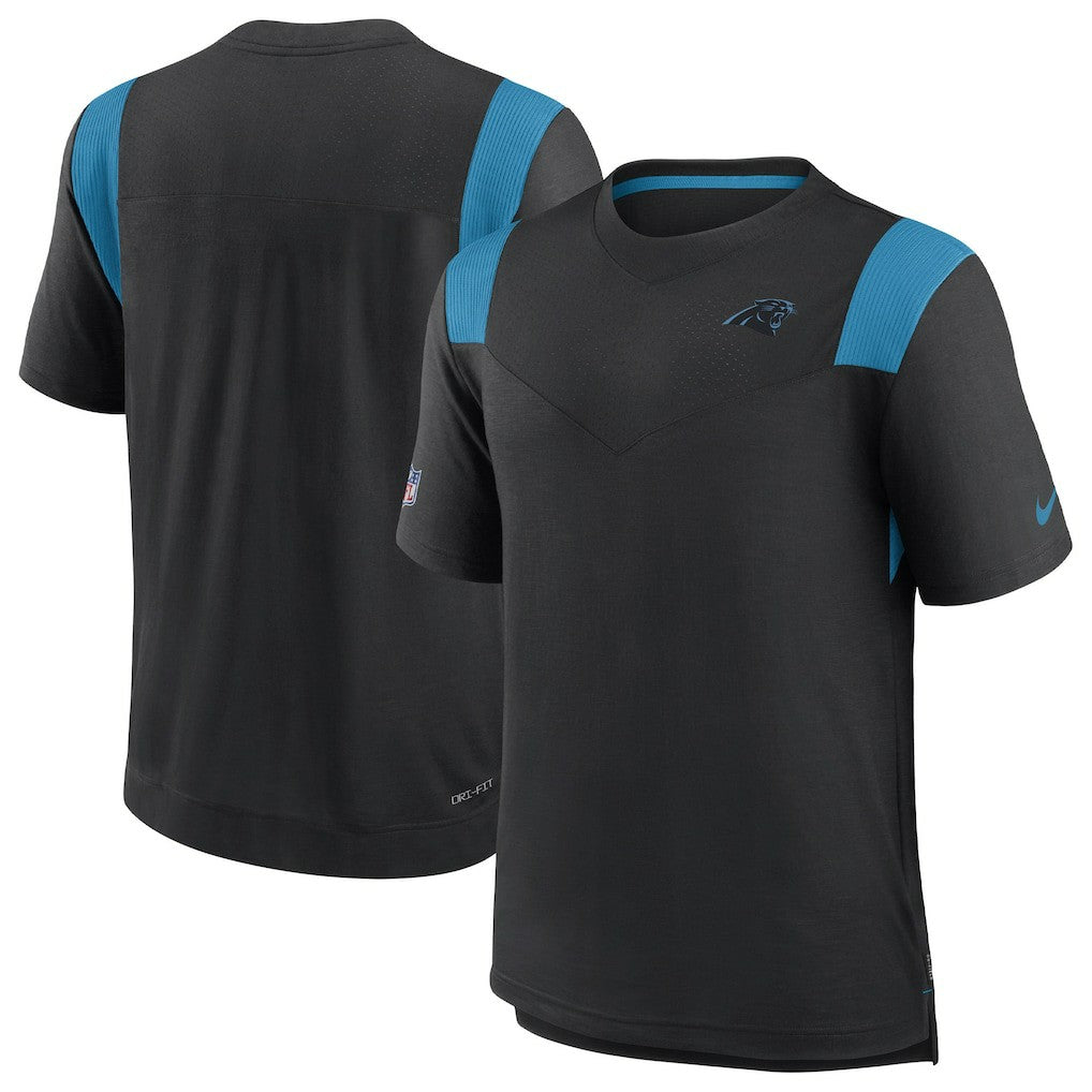 Carolina Panthers Sideline Tonal Logo Performance Player T-Shirt Black | Nike for Sale