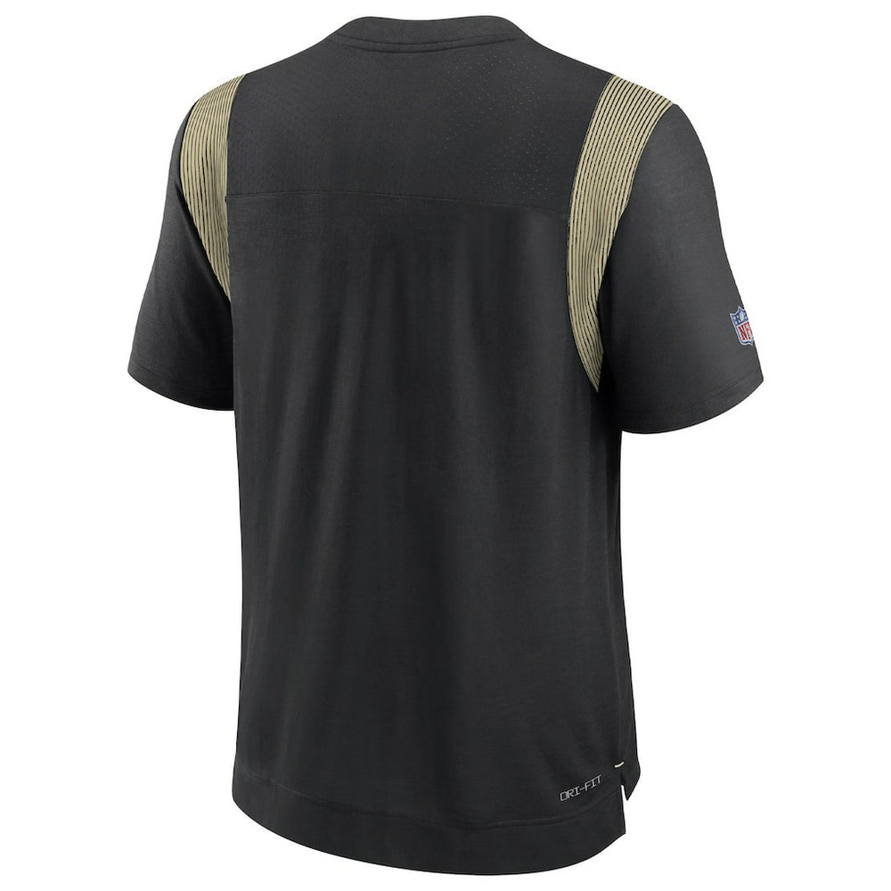 New Orleans Saints Sideline Tonal Logo Performance Player T-Shirt Black | Nike for Sale
