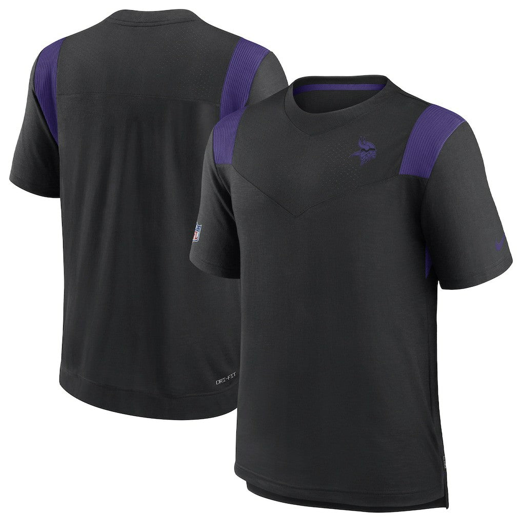 Minnesota Vikings Sideline Tonal Logo Performance Player T-Shirt Black | Nike for Sale