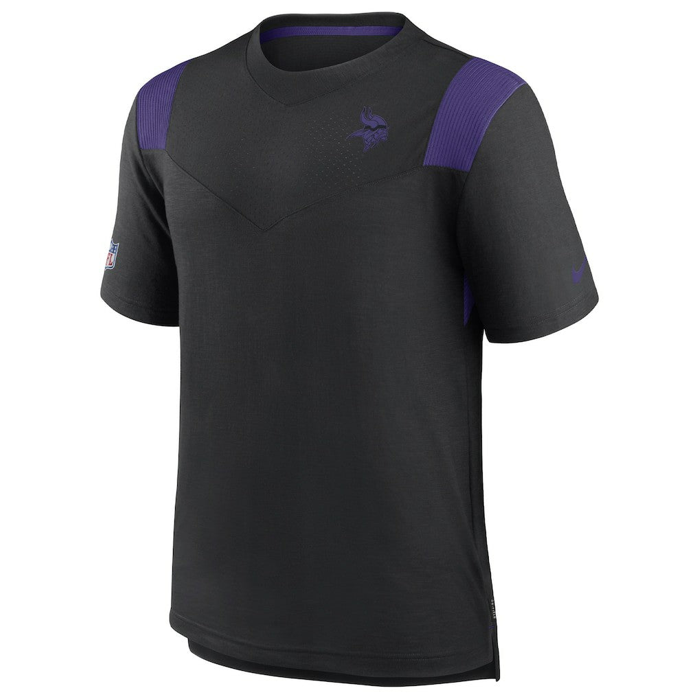 Minnesota Vikings Sideline Tonal Logo Performance Player T-Shirt Black | Nike for Sale